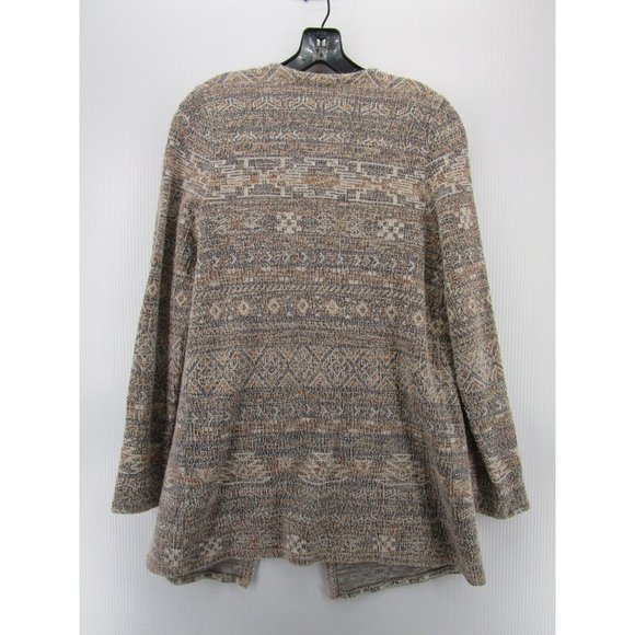 Lucky Brand Sweater Small Linen Open Wrap Cardigan Southwestern Aztec - Picture 7 of 11